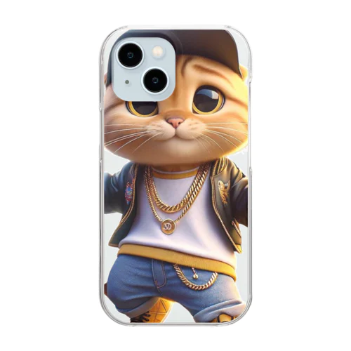 ニューヨーク・キャットスタイル：踊るゴールデン Clear Smartphone Case