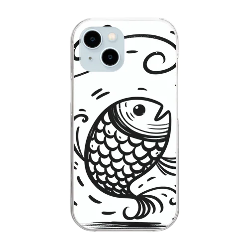 ダンスしまくる魚 Clear Smartphone Case