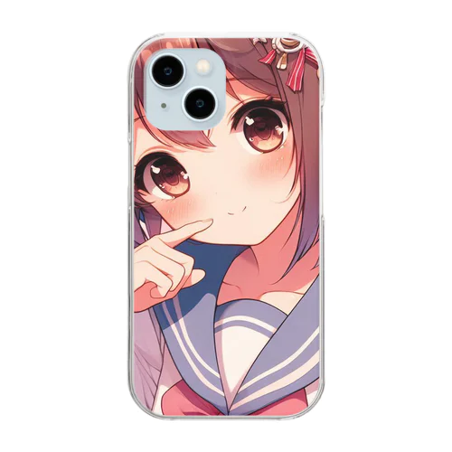 ツインテール　おさげ　セーラー服　おんなのこ Clear Smartphone Case