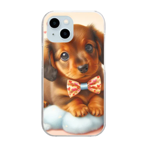 ラブリーミニチュアダックスフンド Clear Smartphone Case