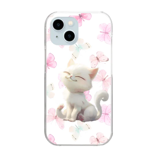 Cat and Butterfly Waltz Clear Smartphone Case