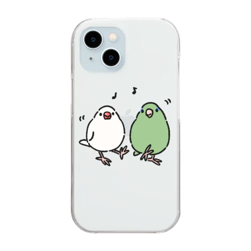 文鳥とマメルリハインコ Clear Smartphone Case