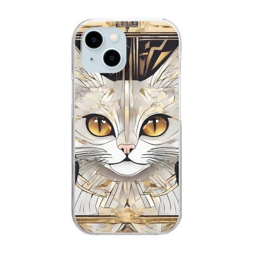 アールデコ感キャット Clear Smartphone Case