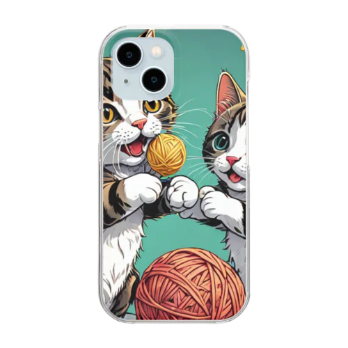 仲良し猫ちゃん Clear Smartphone Case