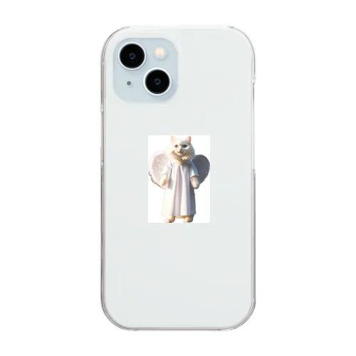 かわいい天使の子猫と悪魔の子猫 Clear Smartphone Case