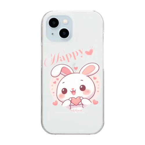 幸せを呼ぶうさぎ💖 Clear Smartphone Case