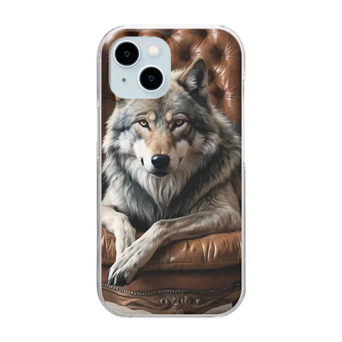 貫禄のあるオオカミ様 Clear Smartphone Case