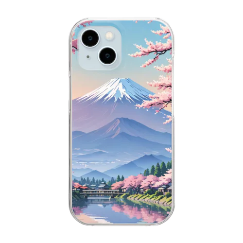 Mount Fuji　富士山(春) Clear Smartphone Case