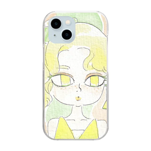 サマーガール🍉イエロー Clear Smartphone Case