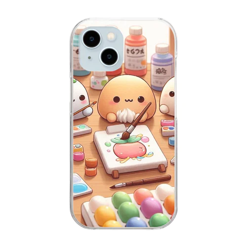 絵を描くイクラちゃん Clear Smartphone Case