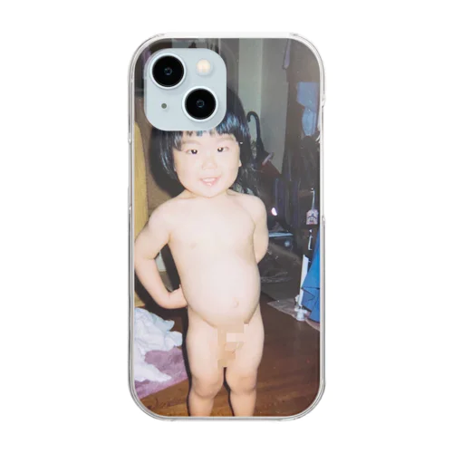 フルチンみっくん幼少期ver腹水 Clear Smartphone Case