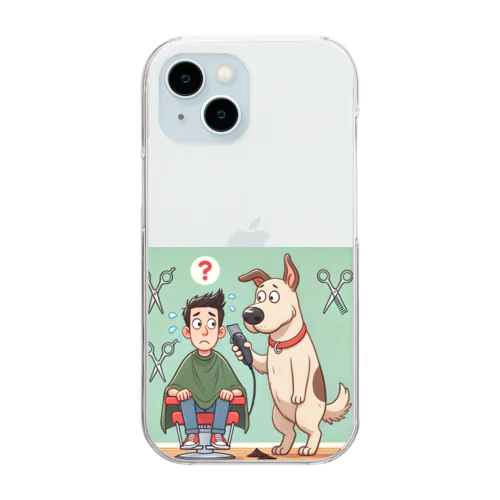 わんわん美容室 Clear Smartphone Case