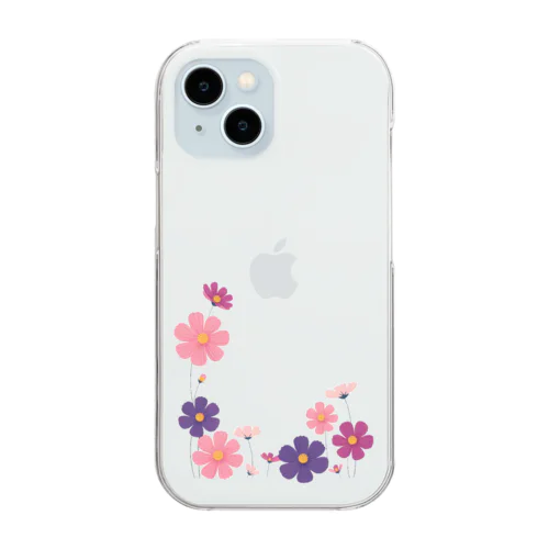 美しいコスモスの花❀ Clear Smartphone Case