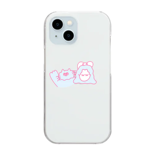 FMやまとラジオ「私が相談したいわ」シャム猫娘とシャム猫キャラクターグッズ Clear Smartphone Case