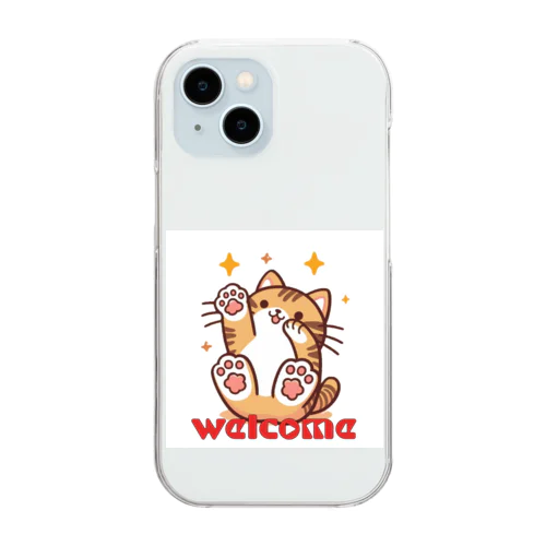 楽しく笑う肉球の猫ちゃんⅡ Clear Smartphone Case