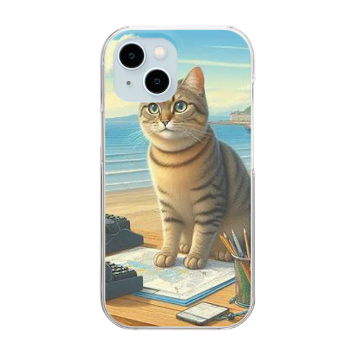 海辺の仕事猫 Clear Smartphone Case