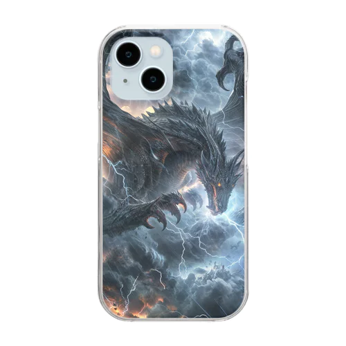 雷雲のドラゴン Clear Smartphone Case