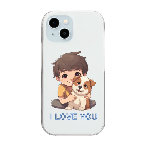 I LOVE YOU(Dog&Boy) (39) Clear Smartphone Case