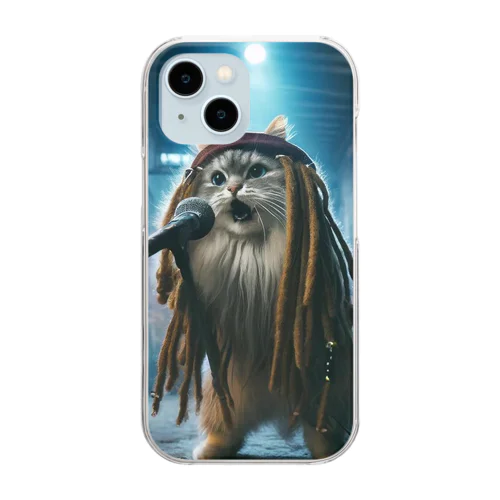 ボブニャーリー的な猫 Clear Smartphone Case