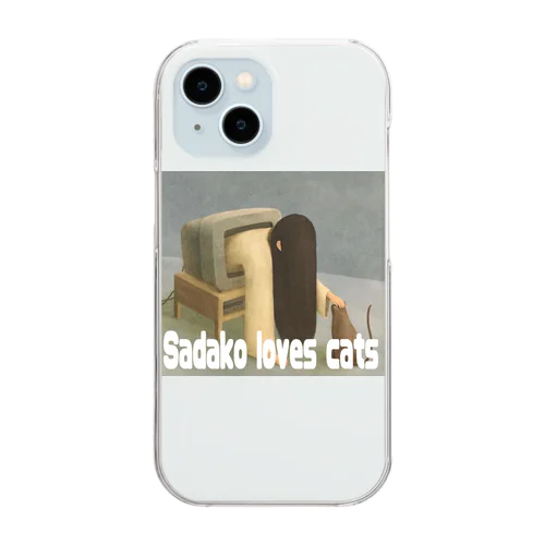 Sadako loves cats Clear Smartphone Case