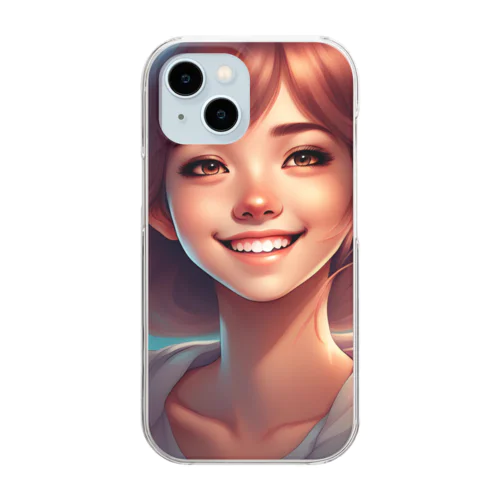 笑顔が魅力的な美少女 Clear Smartphone Case