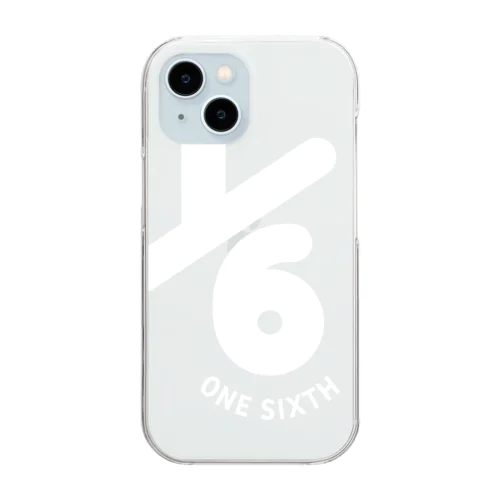 1/6(ONE SIXTH) ロゴグッズ（白） Clear Smartphone Case