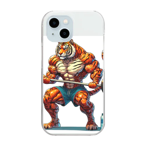 筋肉トラ Clear Smartphone Case