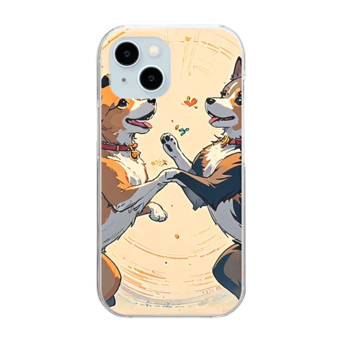 踊る犬たち Clear Smartphone Case