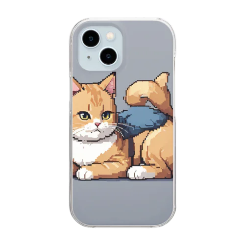 猫のゆるキャラ Clear Smartphone Case