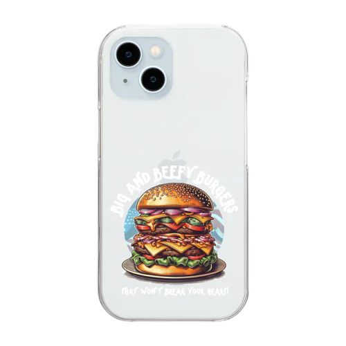 あなたを満足させるバーガーを!（濃色用） Clear Smartphone Case