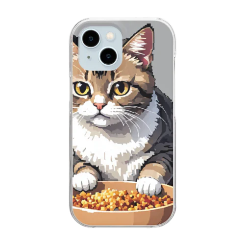 子猫とご飯 Clear Smartphone Case