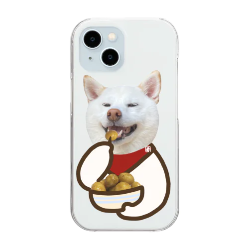 白柴犬　かんぷら煮 Clear Smartphone Case