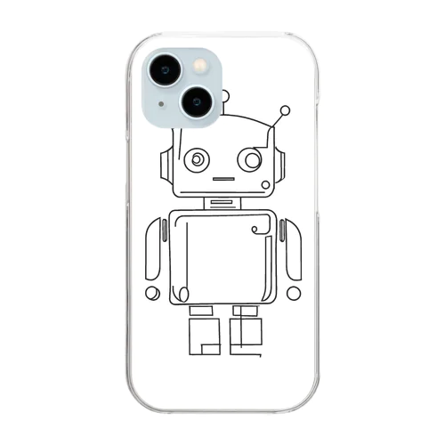 ラインアート　ロボット Clear Smartphone Case