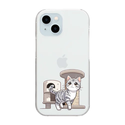 ねこタワー の 猫 Clear Smartphone Case