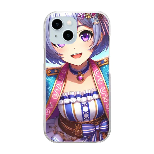 アイドルハナビのグリッターステージジャケット Clear Smartphone Case