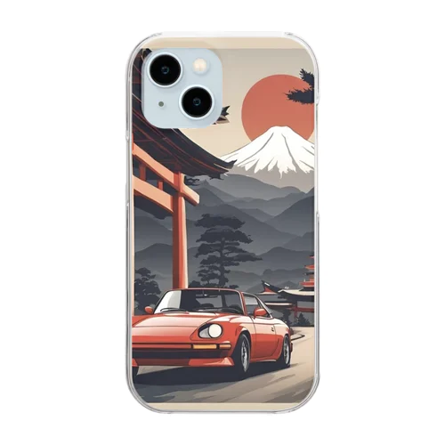 赤いスポーツカーと日本の風景2 Clear Smartphone Case