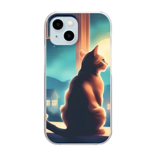 窓辺に佇む猫 Clear Smartphone Case