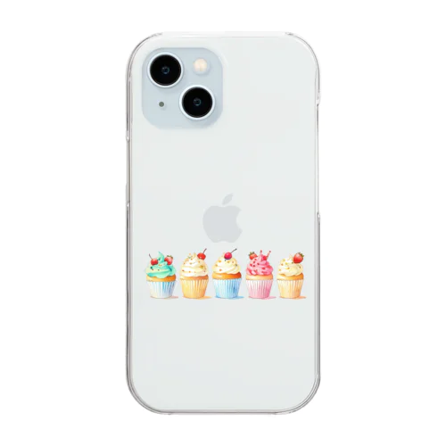 カラフルなカップケーキ🧁 Clear Smartphone Case