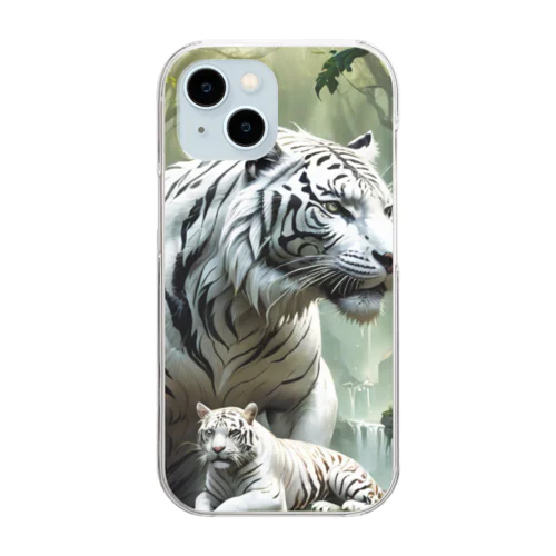 森に棲むホワイトライオン Clear Smartphone Case