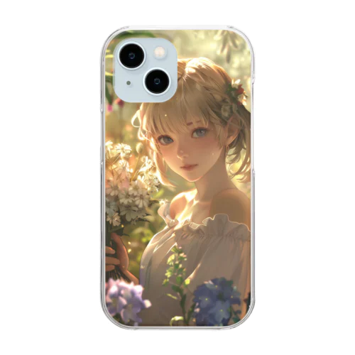 Fantasy Flower Field - Girl's Smile Clear Smartphone Case