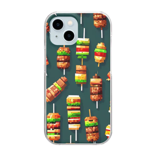 焼き鳥　ドット絵 Clear Smartphone Case