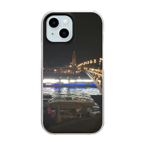 パリ、夜のセーヌ川 Clear Smartphone Case