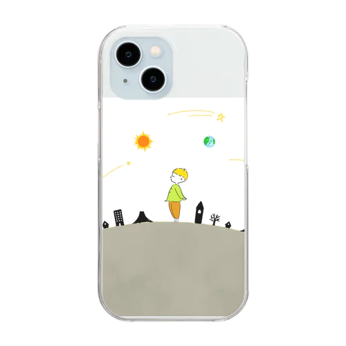 広い宇宙と男の子 Clear Smartphone Case