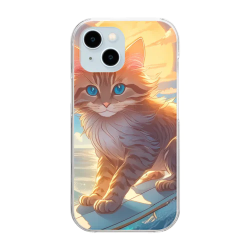 波乗り猫 Clear Smartphone Case
