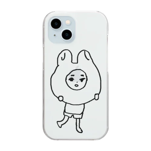 被り物くん Clear Smartphone Case