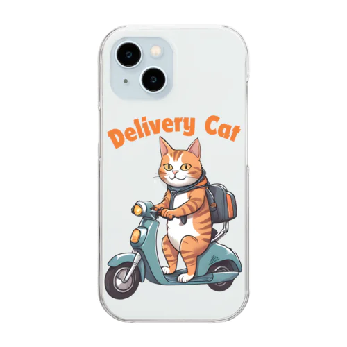 猫の配達人デリバリーキャット Clear Smartphone Case