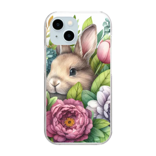 うずもれ花うさぎ【トット】 Clear Smartphone Case