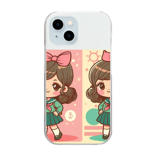 制服の女の子 Clear Smartphone Case