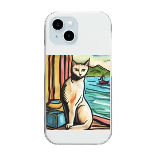 chaton blanc Clear Smartphone Case