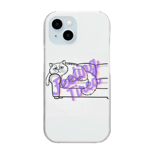 Feeling Tired cat Clear Smartphone Case